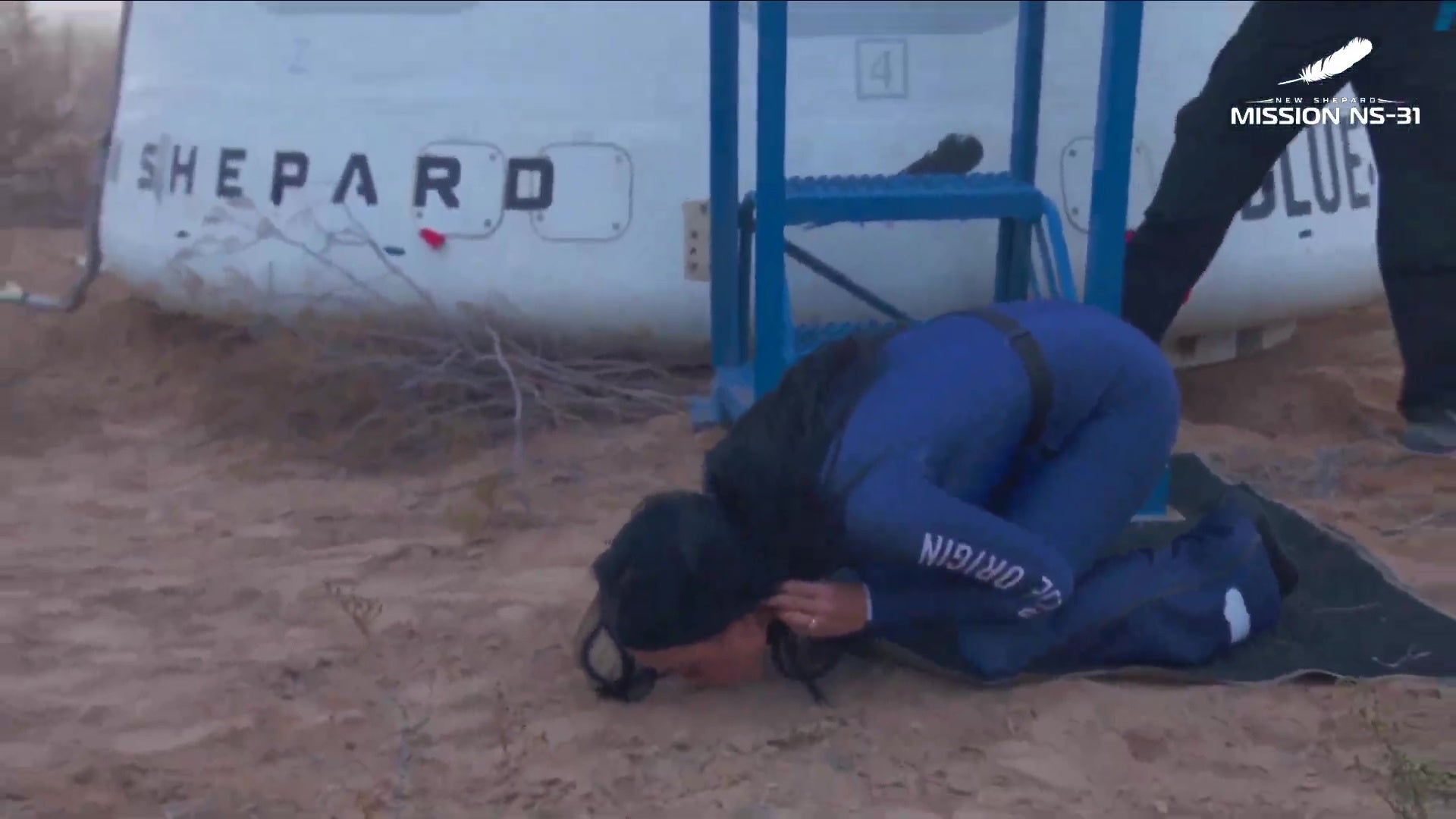 Katy Perry kissed the ground after she returned from her 11-minute flight to space